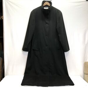 Isaac Mizrahi Womens Black VINTAGE Ankle Length‎ 100% Cashmere Coat Size 12